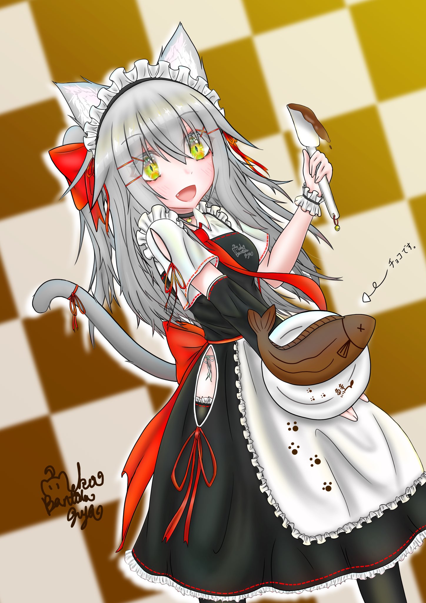 猫パンチだ にゃ 猫拳だにゃ 低速制作中 完成しました R コウユキちゃんのメイド服 長かった イラスト イラスト好き イラスト好きなと繋がりたい イラスト練習 練習イラスト イラストレーター イラスト好きさんと繋がりたい 猫パンチ