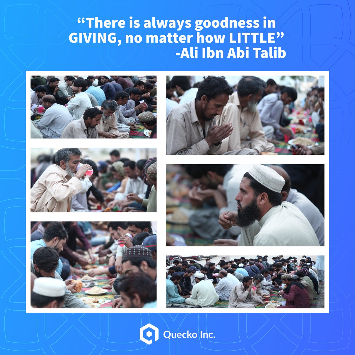 QueckoI's tweet photo. Here are some glimpses of Quecko team’s efforts to take part in this month of blessings by giving and reaching out🤩

We held an Iftar drive🍱 and distributed Iftari to the deserving. Let’s make it a habit to help, give and reach out not just in #Ramadan but throughout the year🤲 https://t.co/YJZUFpSrgt
