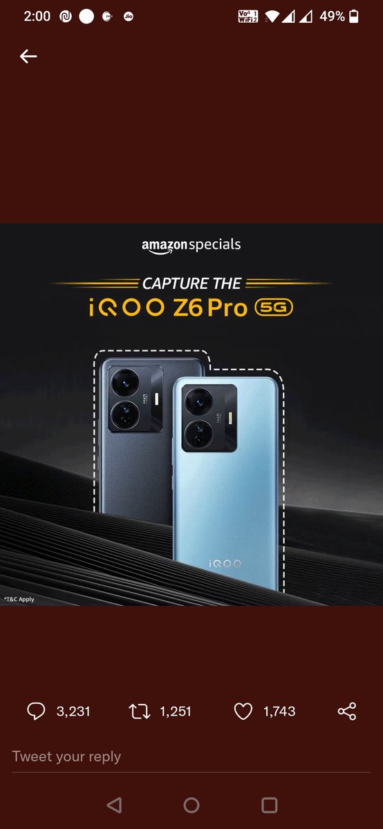 a_miglani's tweet photo. @amazonIN Here you go #iQOOZ6Pro5GOnAmazon https://t.co/aBdTBufGso