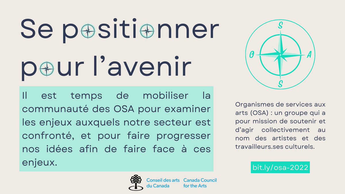 Par le biais de OSA : Se positionner pour l’avenir, le groupe de planification (voir le prochain tweet) recueille des propositions d’enjeux et des idées qui, via un processus interactif, permettront de déterminer 5 priorités à explorer par les OSA.

bit.ly/OSCformulaire