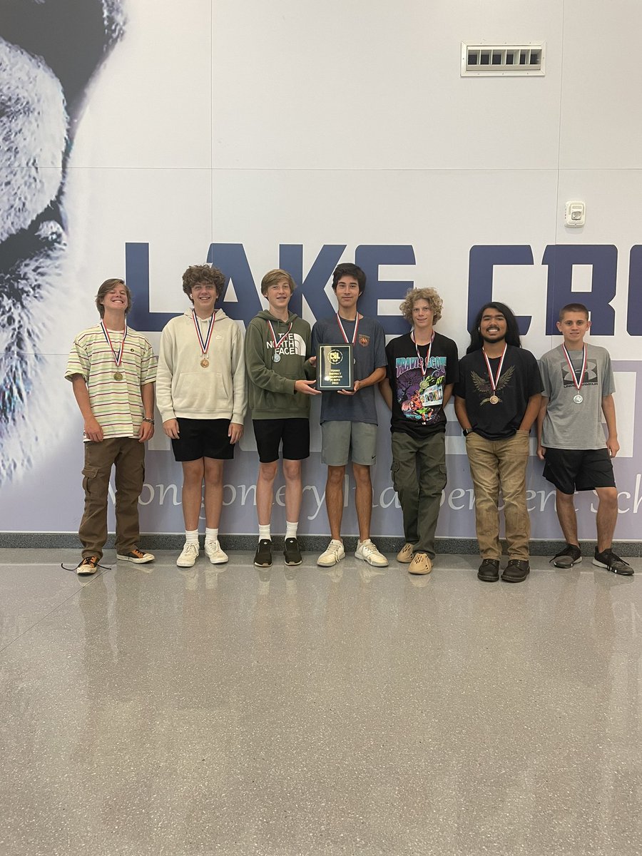 Lake Creek JV Boys Tennis Team District Champions 2022 🥇