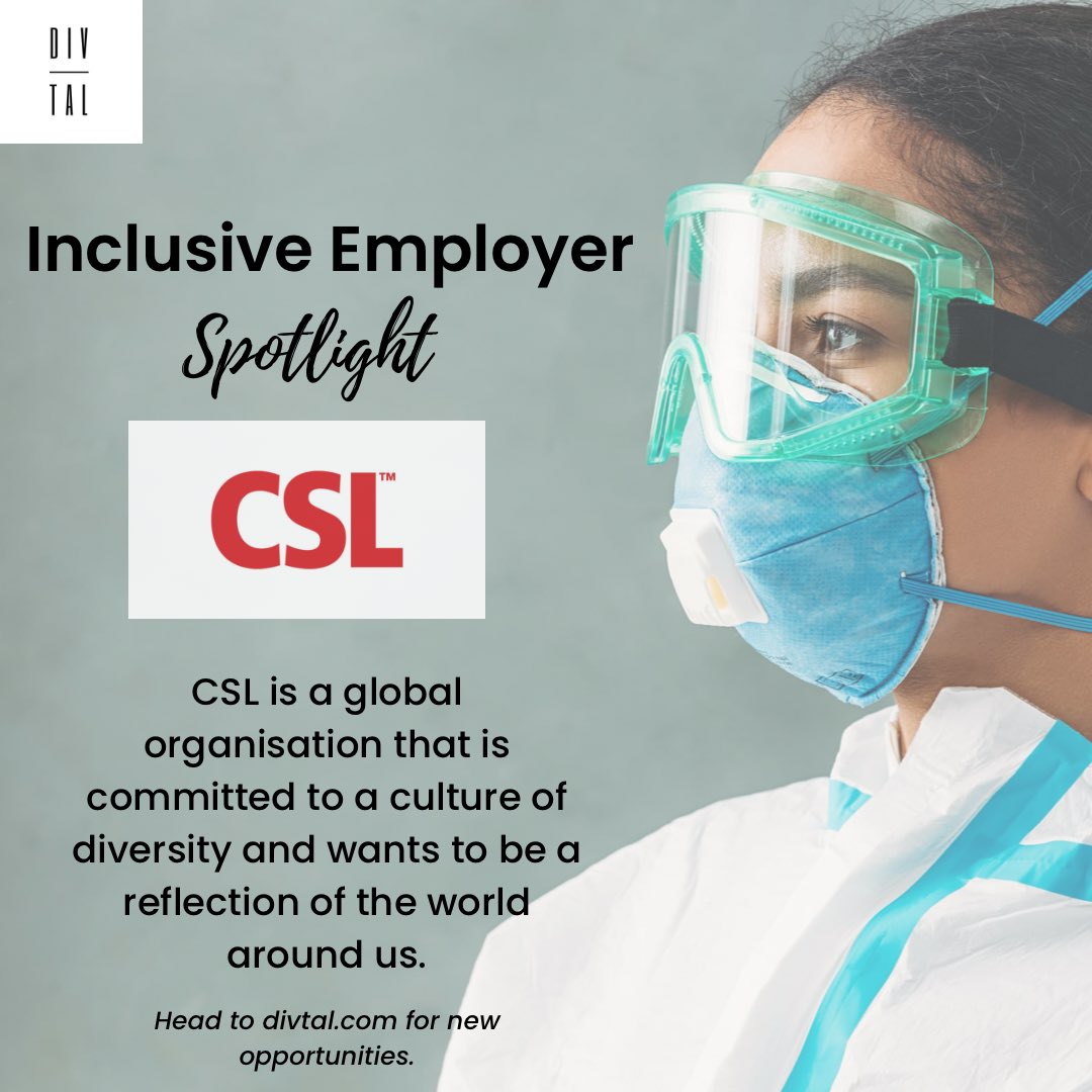 We’re excited to be partnering with <a href="/CSL/">CSL</a> and supporting them to recruit a diverse range of candidates across various roles and locations.

#BIPOC candidate in Australia looking for a new opportunity? Head to divtal.com!

#nowhiring #inclusiveemployer #csljobs