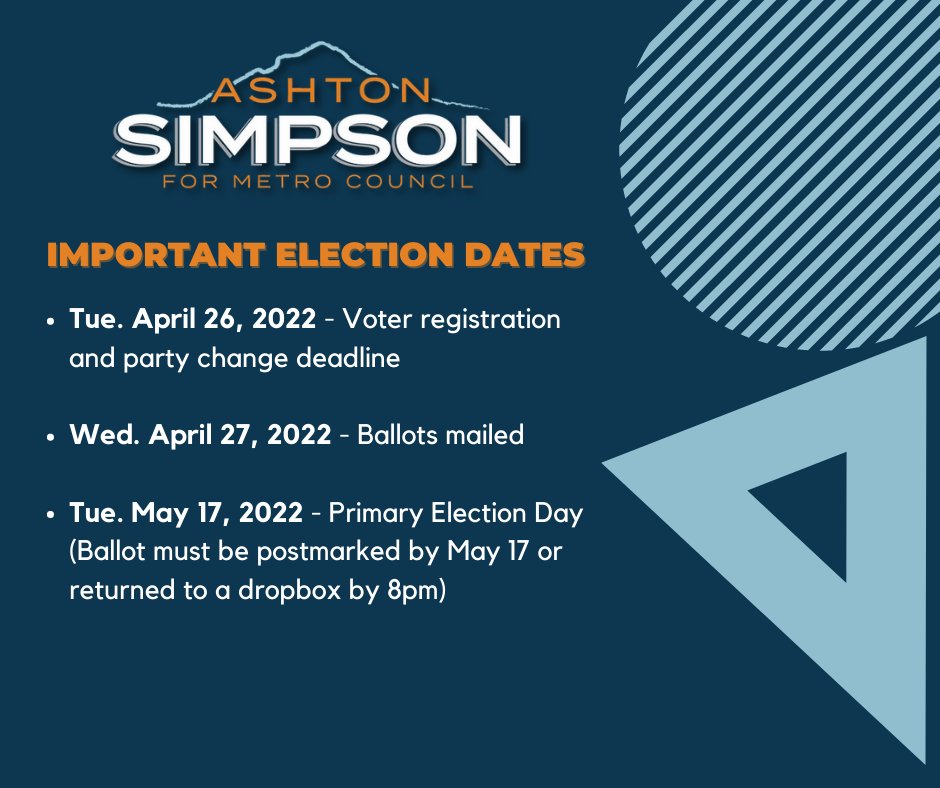 Voter's pamphlets are arriving in the mail and tomorrow, April 26th, is the last day to update your voter registration! Make sure your registration is up to date here: secure.sos.state.or.us/orestar/vr/sho…