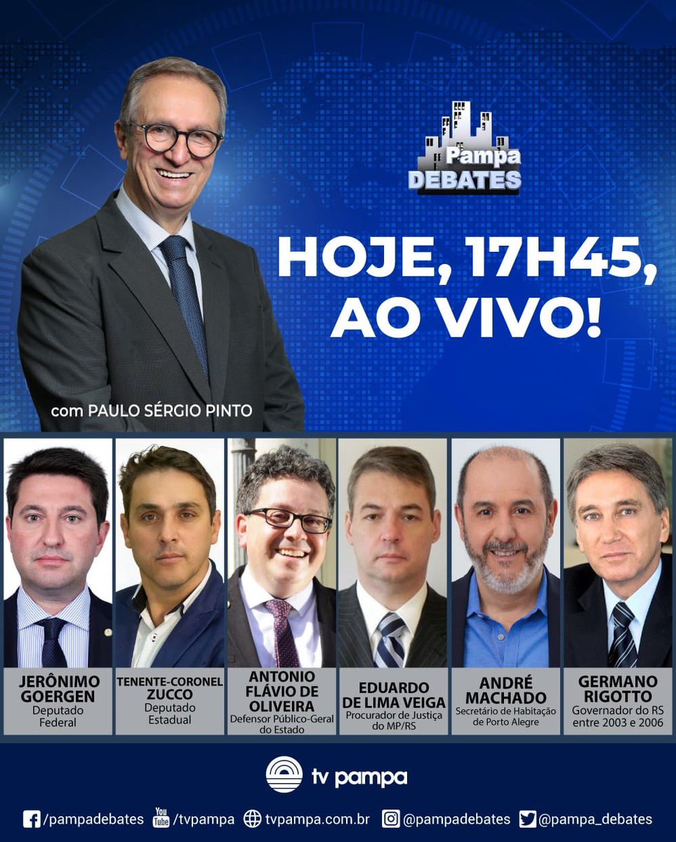 À partir das 17h45, participo, na TV Pampa, do Pampa Debates