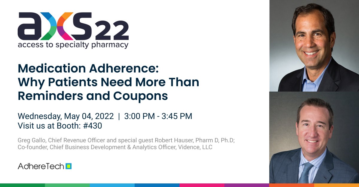 See you <a href="/asembiarx/">Asembia</a> 2022! Meet us at booth #430 or listen to our CRO Greg Gallo and Robert Hauser, PharmD, PhD <a href="/VidenceInsights/">Vidence</a> discuss #medicationadherence and the solutions needed for modern-day #patients #connectedtocare #patientsuccess