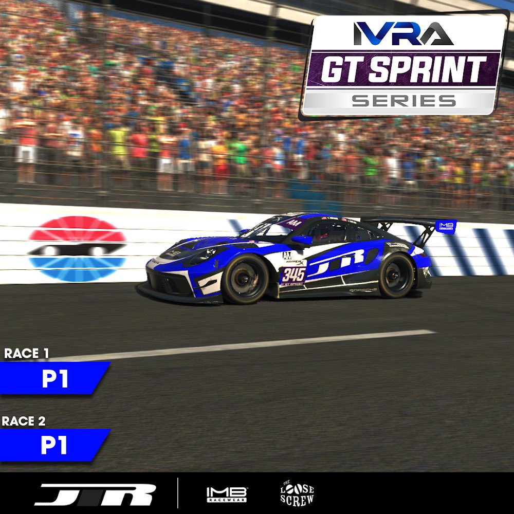 echelonsimsport's tweet photo. What a weekend! Another double win in the AM class 🏆🏆 Great team effort across the board. Now on to Bathurst for the final round of the @IVRALeague GT Sprint Series 🔥 #iracing #motorsports #twitch #youtube #racing #Porsche #sprint https://t.co/qyX23RixJz