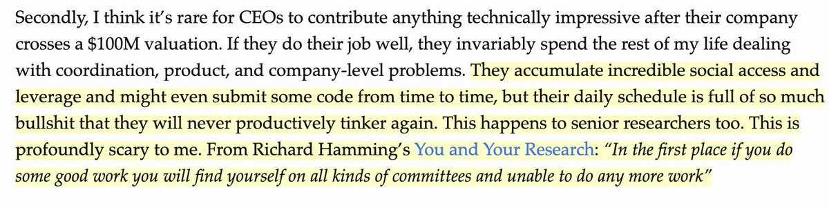 "why would any machine learning researcher want to work at something that isn’t at the forefront of generalization capability? ". Great read