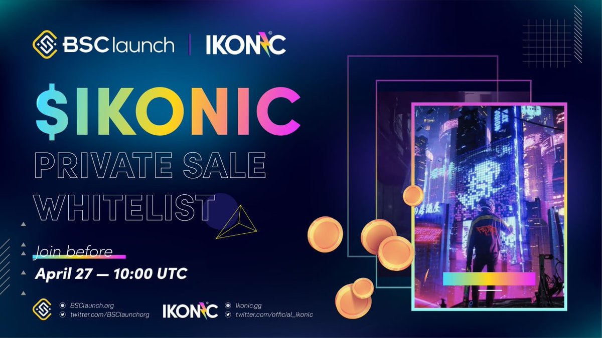BSClaunchorg's tweet photo. 🧿 IKONIC PRIVATE SALE
Whitelist Registration opens: April 25th ➡️ April 27th

Ranked round allocation: 20,000 USD
Deal Type: Private sale
Deal price: 0.01 USD
Vesting schedule: 10% unlocked at TGE, 12 months daily vesting

▶️ENTRY: https://t.co/3rcpSBxCRi

#Esports #IKONIC https://t.co/XssbBI6GSO