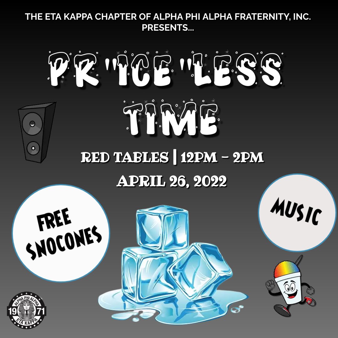 Come out to the Red Tables tomorrow for free snocones, music, and all-around good vibes with HK!#APEril #HK