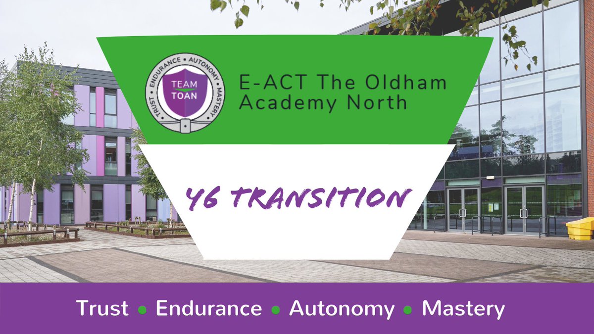 We are holding some events over the next few months to help Year 6s and their families with the transition to secondary school before starting with us in September. You can find information and resources via the link below. 
theoldhamacademynorth.e-act.org.uk/useful-info/ye…