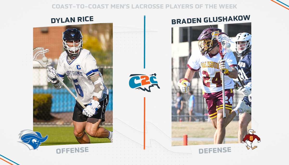C2CAthConf's tweet photo. #C2CMLAX: Salisbury's Braden Glushakow, Christopher Newport's Dylan Rice Receive C2C Men's Lacrosse Weekly Laurels
๐ฅ https://t.co/fRZEPbnthp
#C2CSports // #Dare2Prepare https://t.co/jwQMq1HDhR
