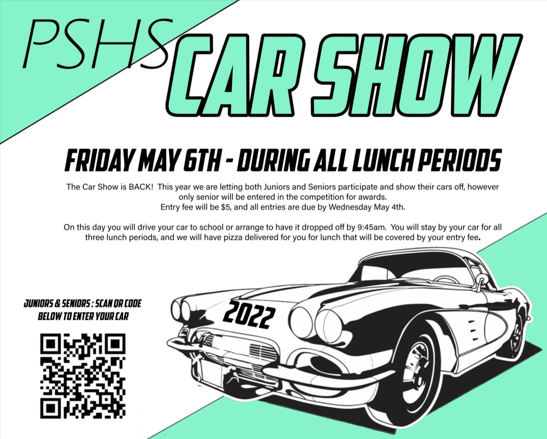 CougarCulture's tweet photo. PSHS Car Show May 6th - Juniors &amp; Seniors interested in showing their cars must signup using the link below! https://t.co/h7qj2Qyx2X https://t.co/77BTmzjD8M