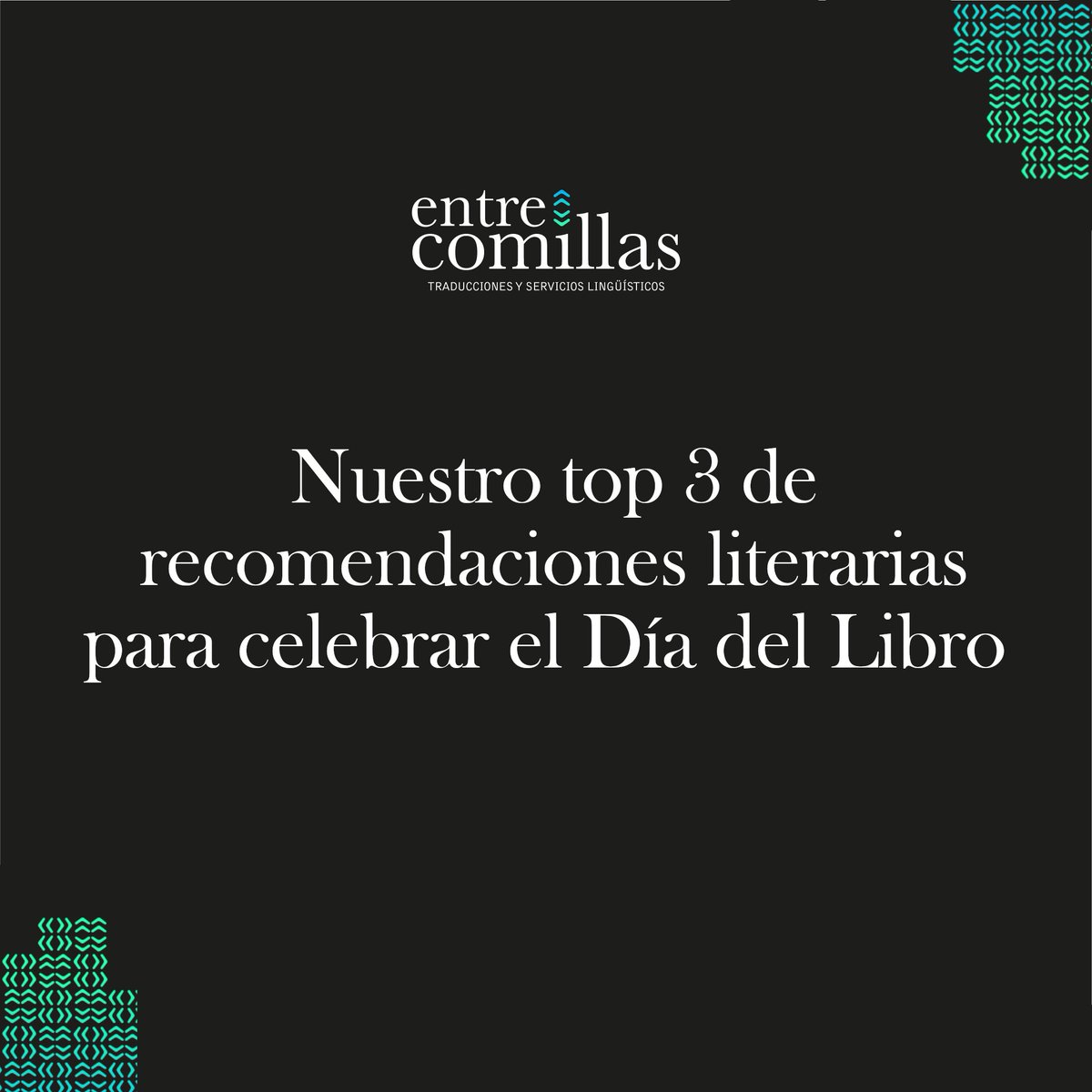 entrecomillasbc's tweet photo. El sábado fue el Día Mundial del Libro 📚 y para celebrarlo les traemos nuestro top 3 de recomendaciones literarias (más una extra🙊) de libros relacionados con la lengua y la traducción. ¿Ya leyeron alguno? 👀 https://t.co/TyUIfIUd6U