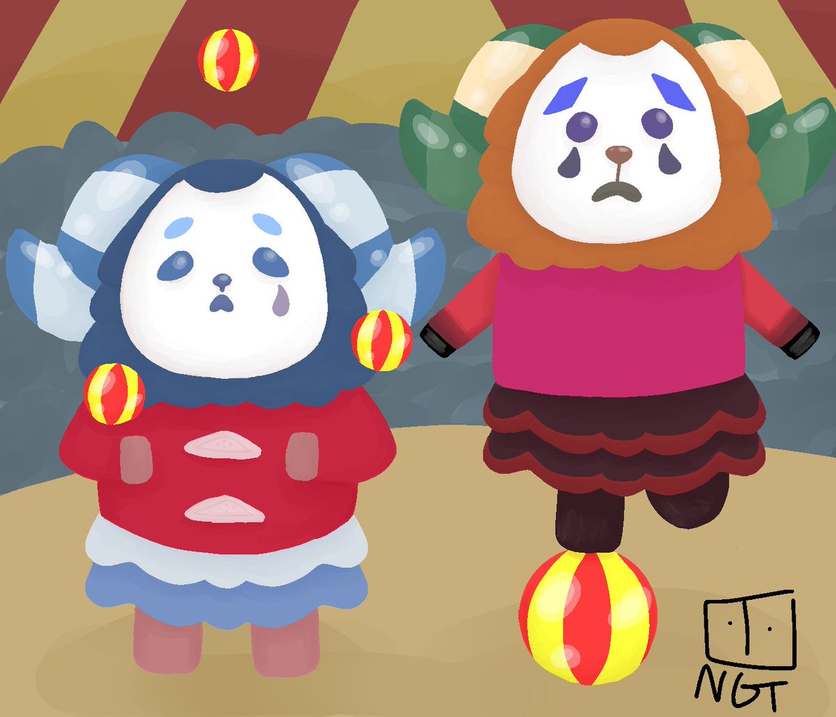normalguyted's tweet photo. Would sheep clowns be called cleep or schlowns #generatedacnh https://t.co/sQduenPTh9