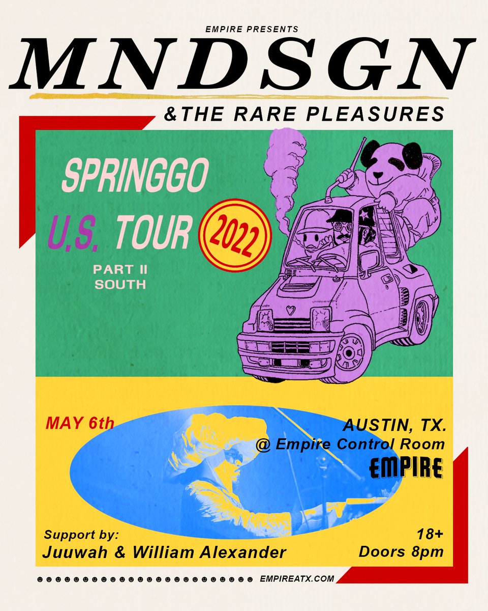Finding beauty in the everyday &amp; unfamiliar, <a href="/mndsgn/">RINGGO</a> will be hitting up <a href="/empireatx/">Empire Control Room</a> next month on 5/6 w/ <a href="/juuwah/">juuwah</a> &amp; William Alexander for a night of R&amp;B, psychedelia, and even some jazz 🎶 ⁠
Come groove with us ☮️⁠
⁠
you know where to grab tickets 👀
l8r.it/QtAV