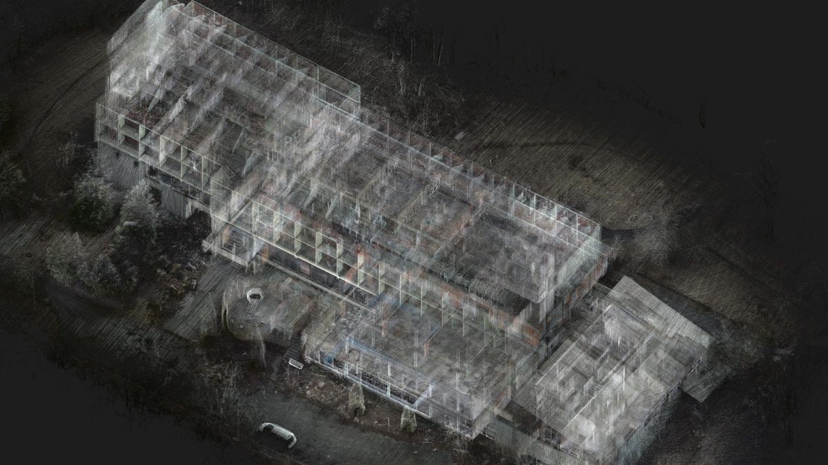 LeicaBLK's tweet photo. #BLK2FLY and #BLK2GO captured a 10,000 square meter building that burned down in Hungary. All exterior &amp; interior data of the building was captured in 60 minutes. 

#capturereality #LeicaBLK #mobilemapping https://t.co/KhxUPhQqSA