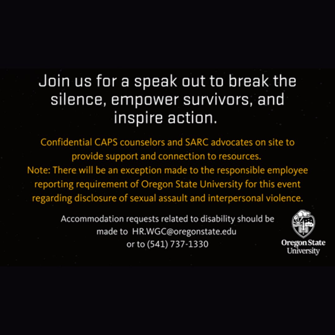Take Back the Night is returning for the first time since 2019. Join us in the MU Lounge THIS Wednesday, April 27th from 7-9pm for a speak out to break the silence, empower survivors, and inspire action.