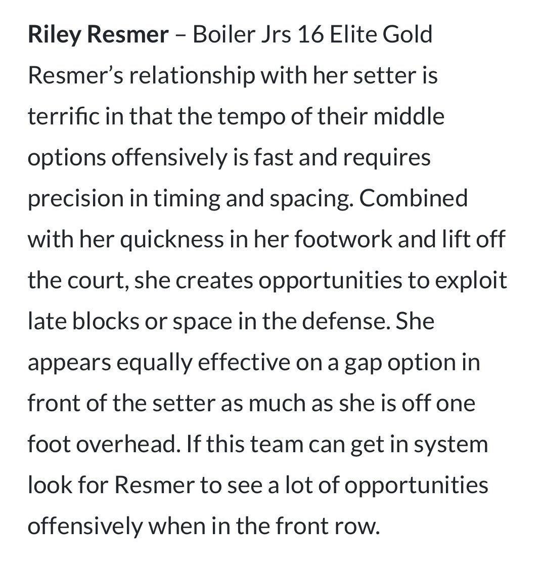 The Academy Volleyball Club Recruiting (@tavcrecruiting) on Twitter photo Riley Resmer, <a href="/BoilerJuniorsVB/">The Academy Boiler Juniors</a> 16 Gold, received the shoutout from <a href="/PrepDig/">Prep Dig 🏐</a> as a top middle prospect this past weekend at NEQ!
Learn more about <a href="/RileyResmer/">Riley Resmer</a> at connectvolleyball.com/profile/RileyR…!
#academyuncommitted #boilerproud #boilerfamily Riley Resmer, <a href="/BoilerJuniorsVB/">The Academy Boiler Juniors</a> 16 Gold, received the shoutout from <a href="/PrepDig/">Prep Dig 🏐</a> as a top middle prospect this past weekend at NEQ!
Learn more about <a href="/RileyResmer/">Riley Resmer</a> at connectvolleyball.com/profile/RileyR…!
#academyuncommitted #boilerproud #boilerfamily