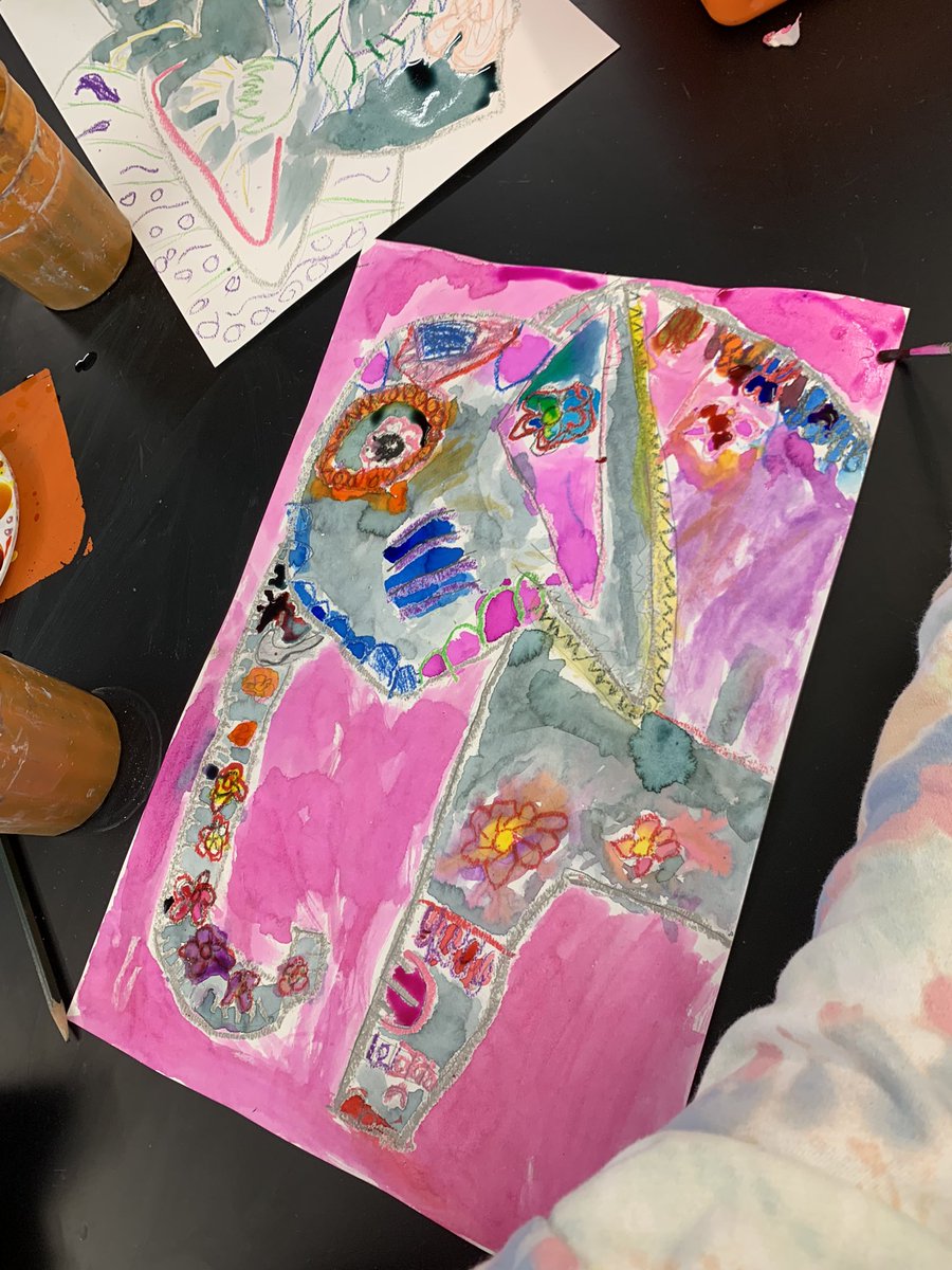 1st grade artists learned about the elephant festival in India and worked to make patterned and adorned elephants like the ones in the parade! #k12artchat <a href="/VinsonOwenOwls/">Vinson-Owen School</a>