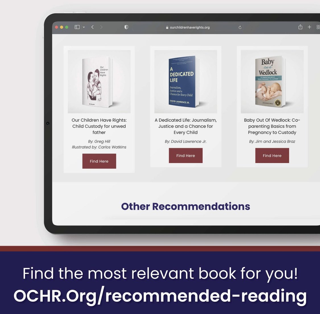 OurChildRights's tweet image. Check out our book recommendations including topics like co-parenting, the impact of divorce on children, recovery from alcoholism, and more! Visit ourchildrenhaverights.org/recommended-re… to view the full list. #OCHR #childrensrights #resources