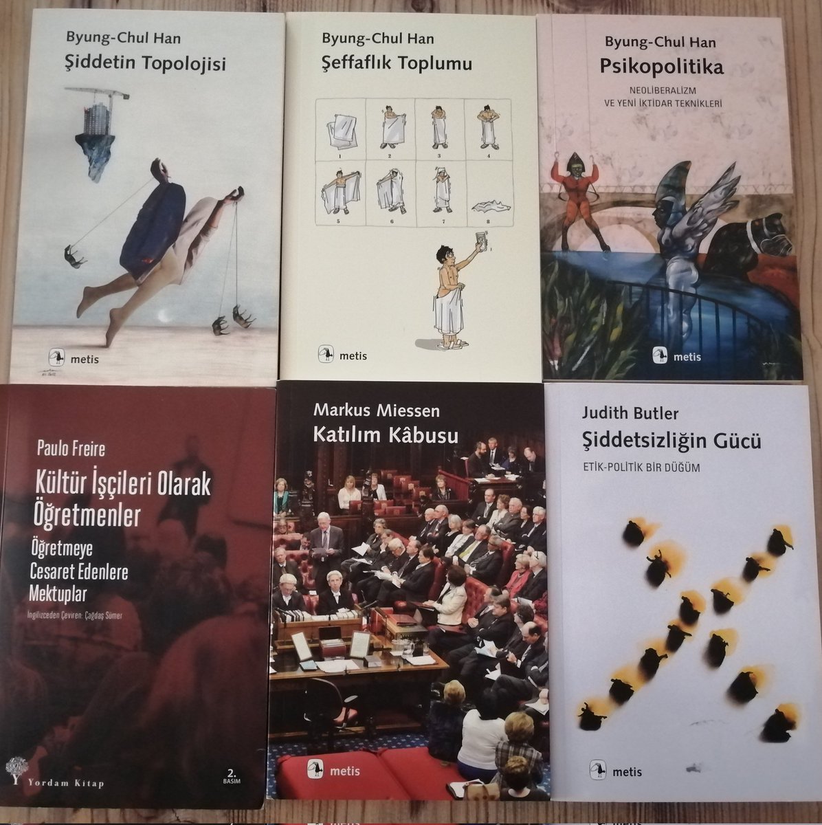 Yeni gözdeler de geldiğine göre 🤩
@Metiskitap @YordamKitap #ByungChulHan #JudithButler #PauloFreire #MarcusMiessen