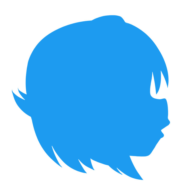 blue theme 1girl solo monochrome short hair white background silhouette  illustration images