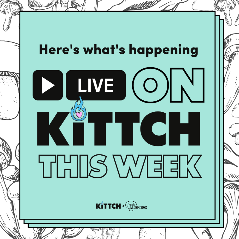 MushroomCouncil's tweet photo. It's our final week of #EarthMonth on Kittch - and it will not disappoint! Join us for a stellar line up of Sicily Sierra, Philip Speer, Seamus Mullen and Spike Mendelsohn. 

See you over on @kittch! 👉