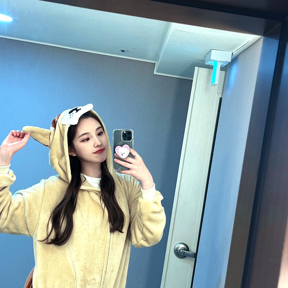 jelly in her puppy onesie 🐶