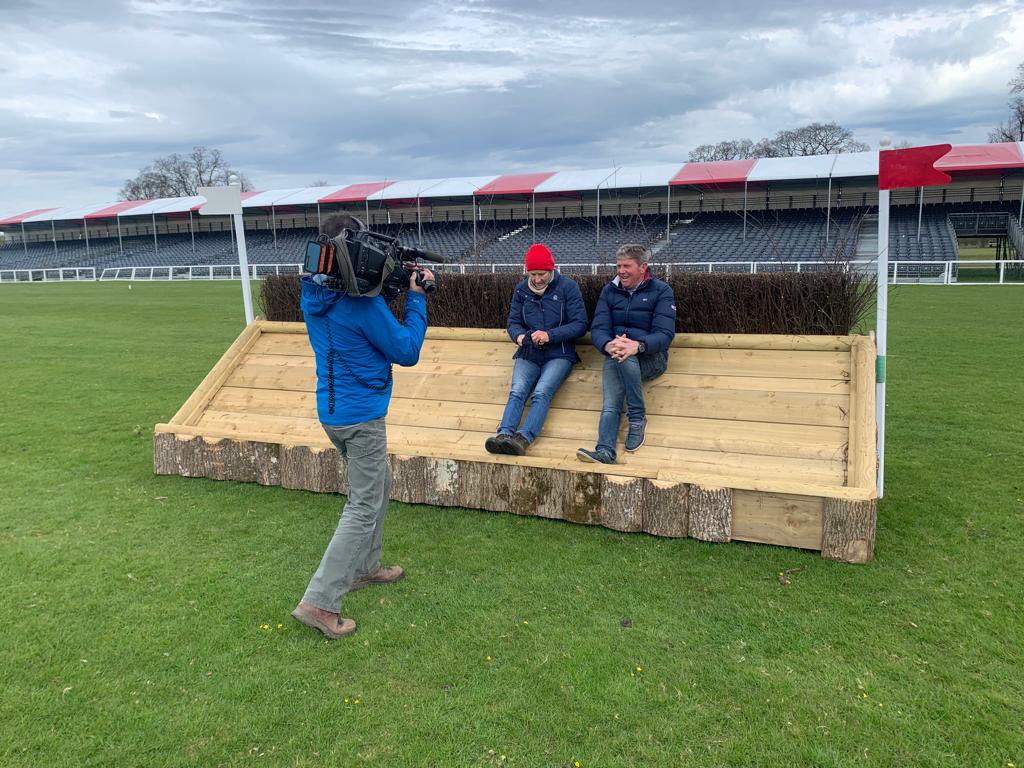 Course walk filming with 5 times winner <a href="/bhorsetrials/">Badminton Horse Trials</a> #LucindaGreen, Director Jane and course builder #EricWinter #Badminton2022