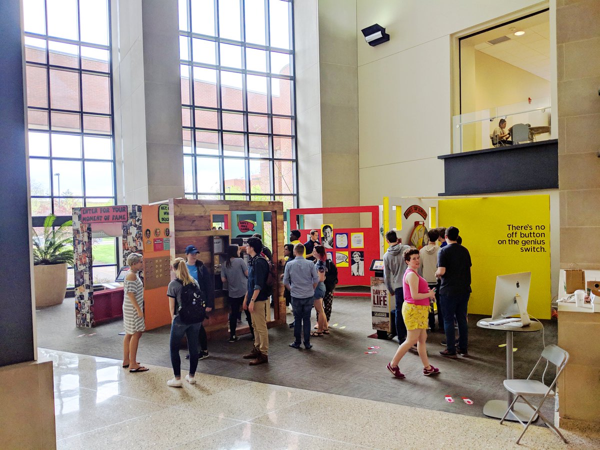 lettermanlearn's tweet photo. Inspired by the many magazine and newspaper clippings in the Letterman Collection, DLLE students built a pop-up exhibition to illustrate a life-sized magazine. This pop-up exhibition was designed to share Dave's creativity and humor with the campus community. #physicalexhibit https://t.co/FC5Ymdh6On