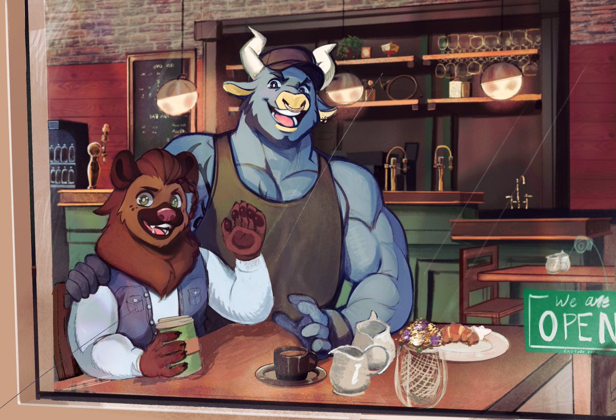 Rapture_b0y's tweet photo. [ Furry Commission for @Zarmzek6 ]

 It’s coffee time ☕️☕️☕️ https://t.co/aIkgvNKhyT