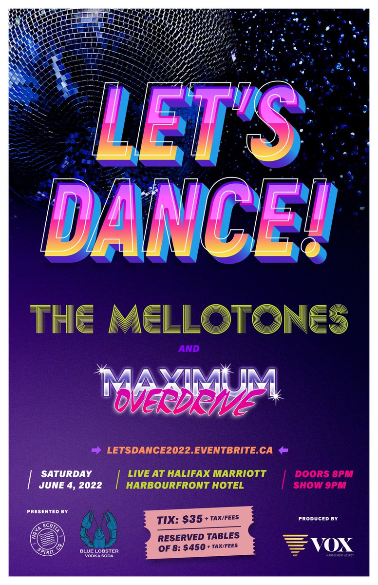 Dance party with <a href="/themellotones/">The Mellotones</a> and Maximum Overdrive June 4 Halifax Marriott Harbourfront Hotel! 💃🏽🕺🏻