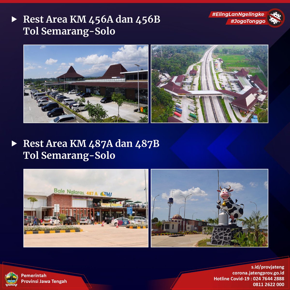 Untuk yang mau mudik, ini dia rekomendasi rest area terbaik. Istirahat cukup, perjalanan nyaman untuk dilanjut. Catat ya! Beberapa diantaranya instagramable banget loh. 

#BersamaLawanCorona #Mudik2022 #JatengGayeng