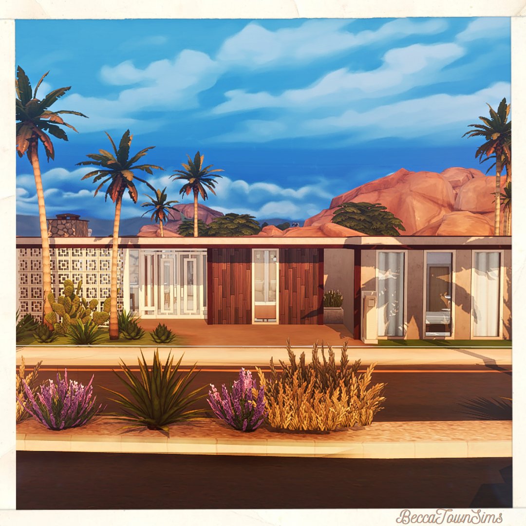 beccatownsims's tweet photo. A mid-century look for #VistaQuarry in #OasisSprings #sims4lots #sims4build #sims4 #showusyourbuilds https://t.co/y2ZJQrZwG2