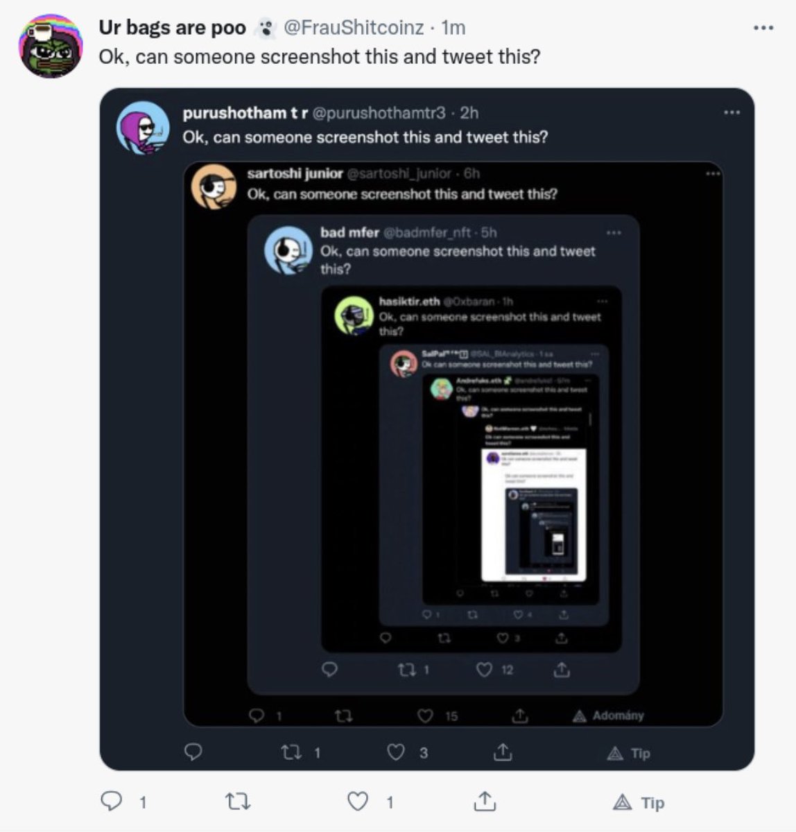 Ok, can someone screenshot this and tweet this?