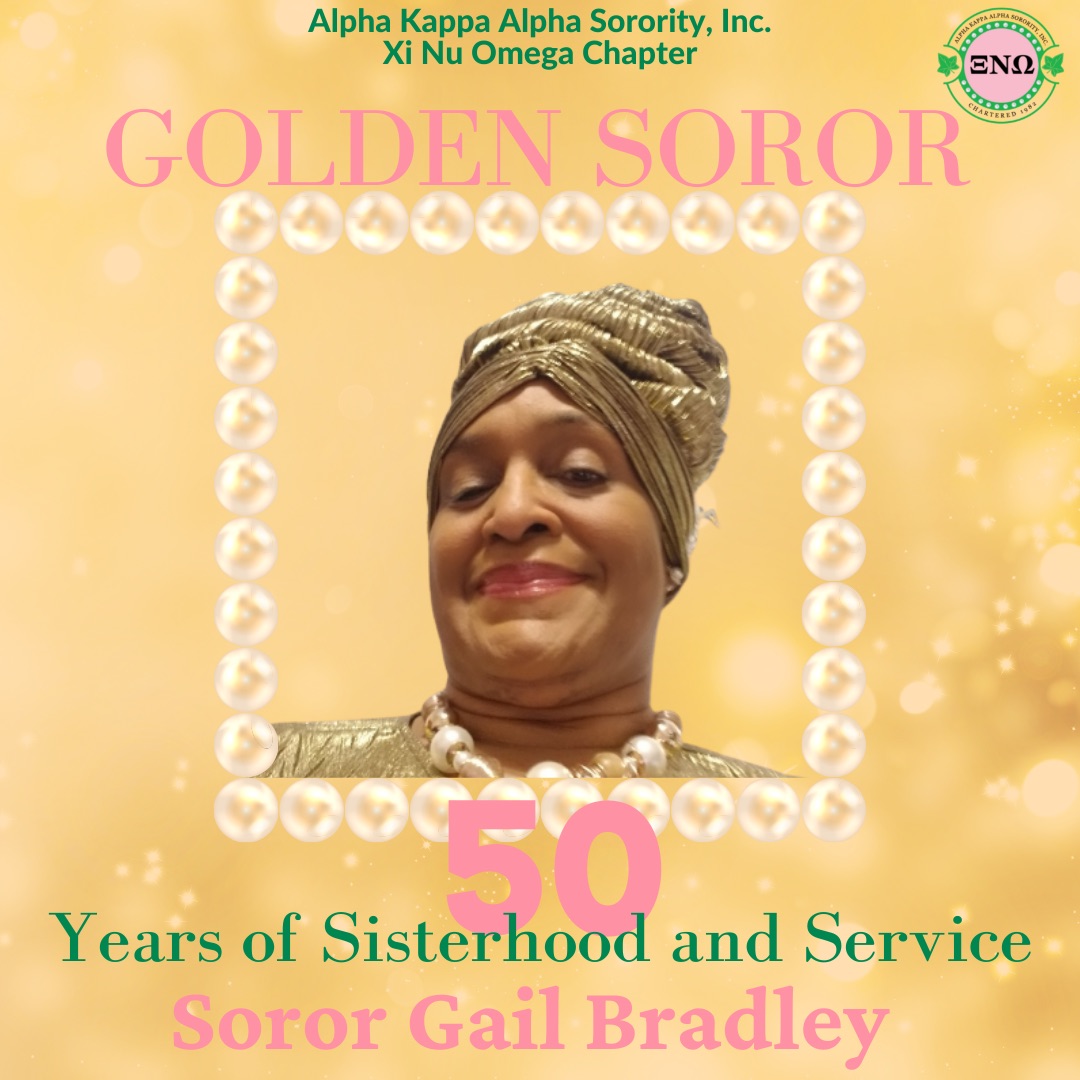 AKA_XNO's tweet photo. Golden Soror Gail Bradley was initiated in Delta Omicron Chapter in 1972.
We congratulate you on your Golden Status. Continue to provide service to all mankind!
#XiNuOmega
#monarchawardsfoundation
#AKA1908
#AKA
#50yearsofservice
#GoldenStatus https://t.co/L1CNwQlDOP