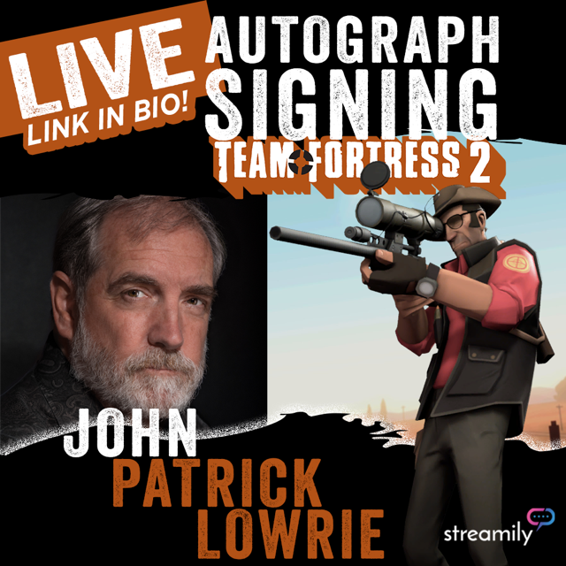 Ellen and I will be signing autographs live on the Sreamily youtube channel tomorrow and Wednesday starting at noon Pacific time!

Youtube: youtu.be/-8RMT2Xoc7s
Twitch: twitch.tv/streamilylive

Head to streamily.com/TF2 to get your prints.  #TeamFortress2