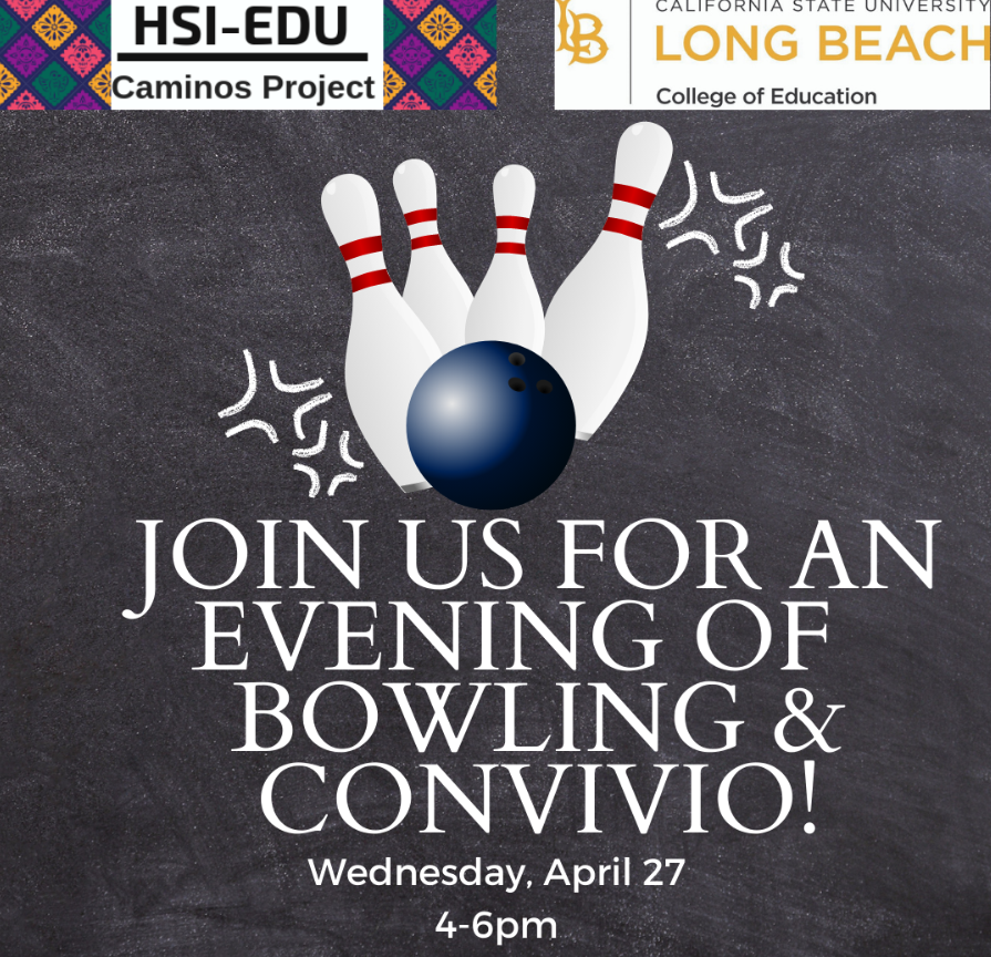 Join Caminos as we close-off the Spring Semester with an evening of bowling and convivio. Space is limited to the first 25 students so hurry and reserve your spot! Click on our Linktree on Instagram to RSVP! #csulb #csulbcaminos
