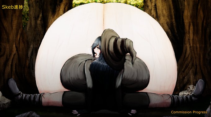 skeb進捗(Comission progress)
昔の描いた絵からポーズ指定頂けたとき、あのときポージング頑張ってよかった!とモチベが上がるのです。When I receive a commission specifying a pose from one of my old drawings, I feel motivated to do my best. 