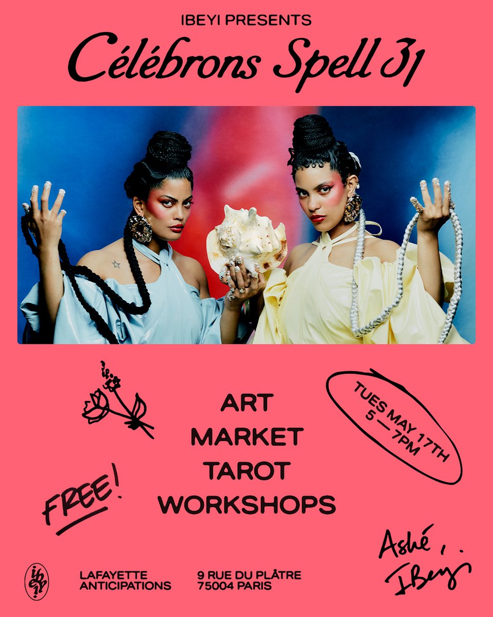 IbeyiOfficial's tweet photo. We’re very excited to bring a celebration of Spell 31 to New York, London and Paris. In addition to our performances we’ll be inviting local artists, we’ll have tarot readings and other surprises. These events will be free to attend, we can’t wait to see you there. https://t.co/gOqxFVFT97