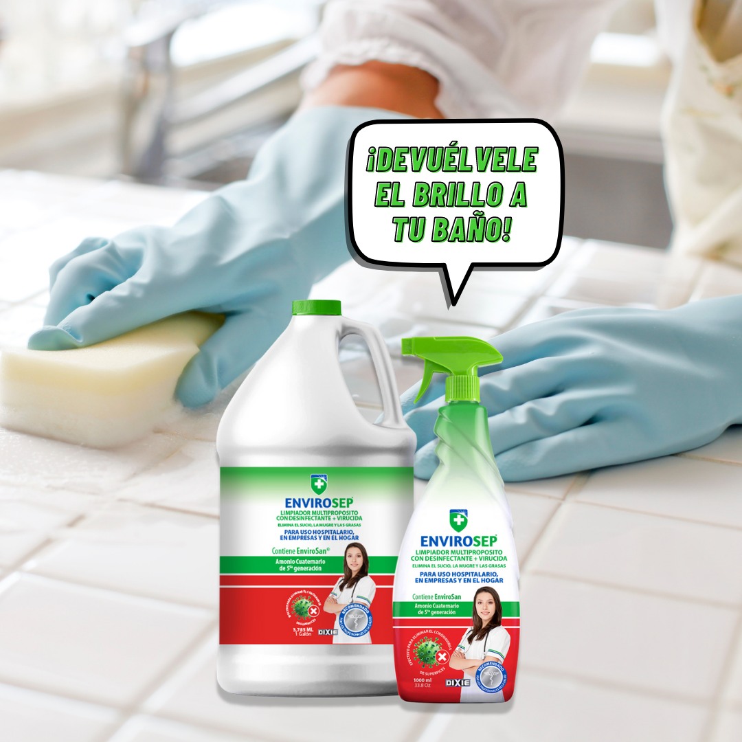 masterdirect's tweet image. Protege tus baños de bacterias y hongos con el #Nuevo Limpiador Multipropósito + Desinfectante de Envirosep. ✅
¡Pruébalo y sorpréndete con el brillo en tus azulejos! ✨

#EnviroSep #desinfeccionpanama #dixie #dixiepanama #limpiezapanama #masterdirect
