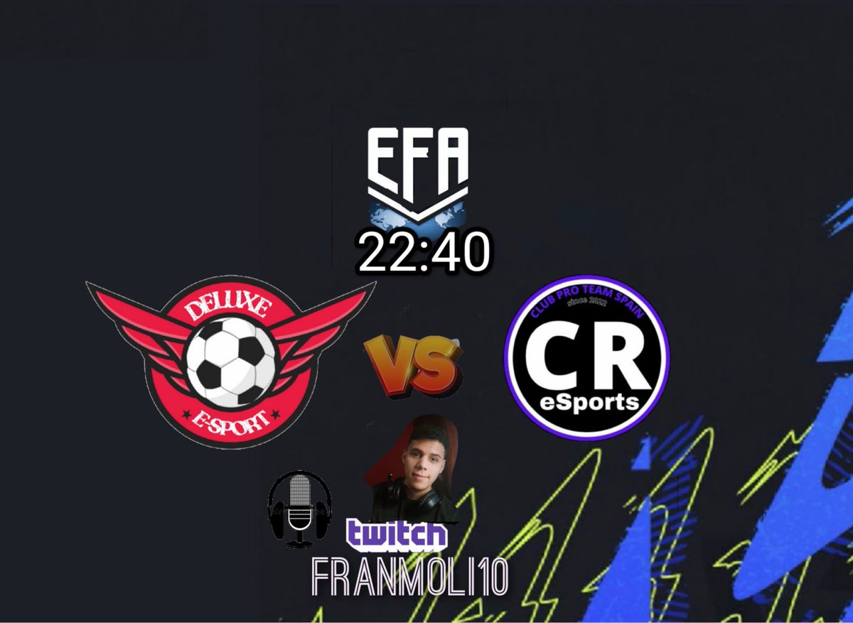 Sigue a nuestros guerreros esta noche en el campo!!

#A por ellos jokers🔥#

Nos dejaremos la piel en <a href="/EfaEsports/">EFA ESports</a> 

<a href="/FJMOLI10/">Franco javier</a> 
<a href="/EfaEsports/">EFA ESports</a> 

<a href="/ClubesVirtual/">Virtual Clubes Pro</a> 

22:40🆚<a href="/CR/">Conservative Review</a> esports