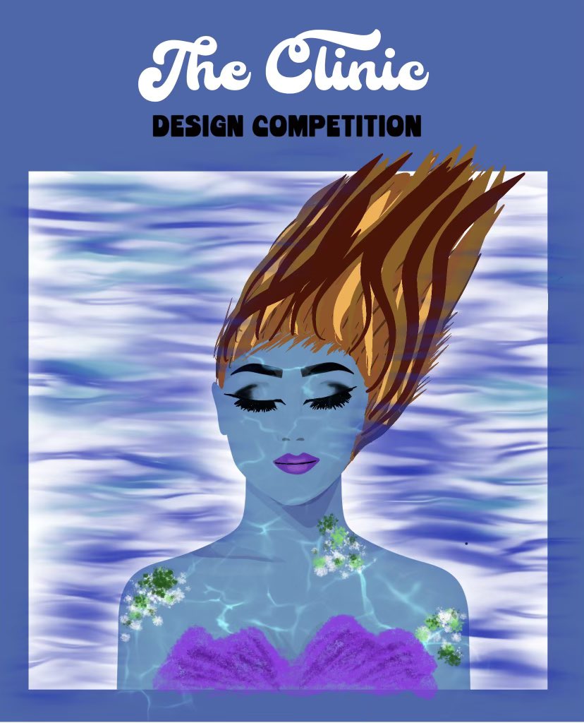 jerelleh0's tweet photo. My submission for @ClinicNFT design competition. I was inspired by my favorite sneak peek trait: water skin. This was my first time making digital art and I think I’m in love 💙Join the clinic’s discord to see other creations by the community! #ClinicNFT #IMCCDesignContest https://t.co/3iEz9tNXoo
