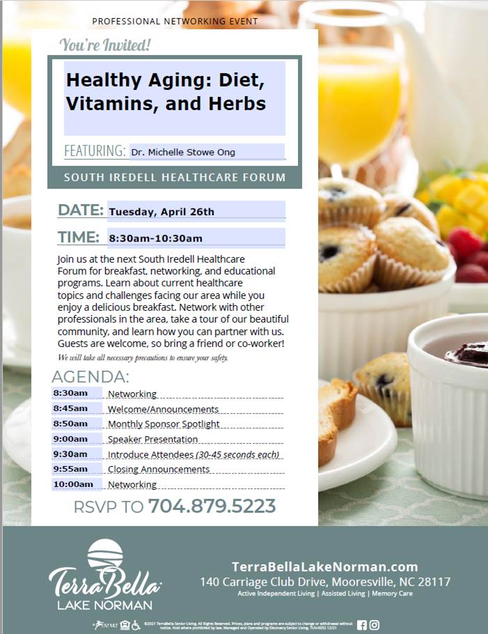 Be sure to be apart of April's South Iredell Healthcare Forum Tomorrow, April 26th from 8:30am-10:30am
.
.
.
#businessnews #smallbusiness #supportlocalbusiness #mooresville #lakenorman #marketing #networking #healthcare #advertising #health