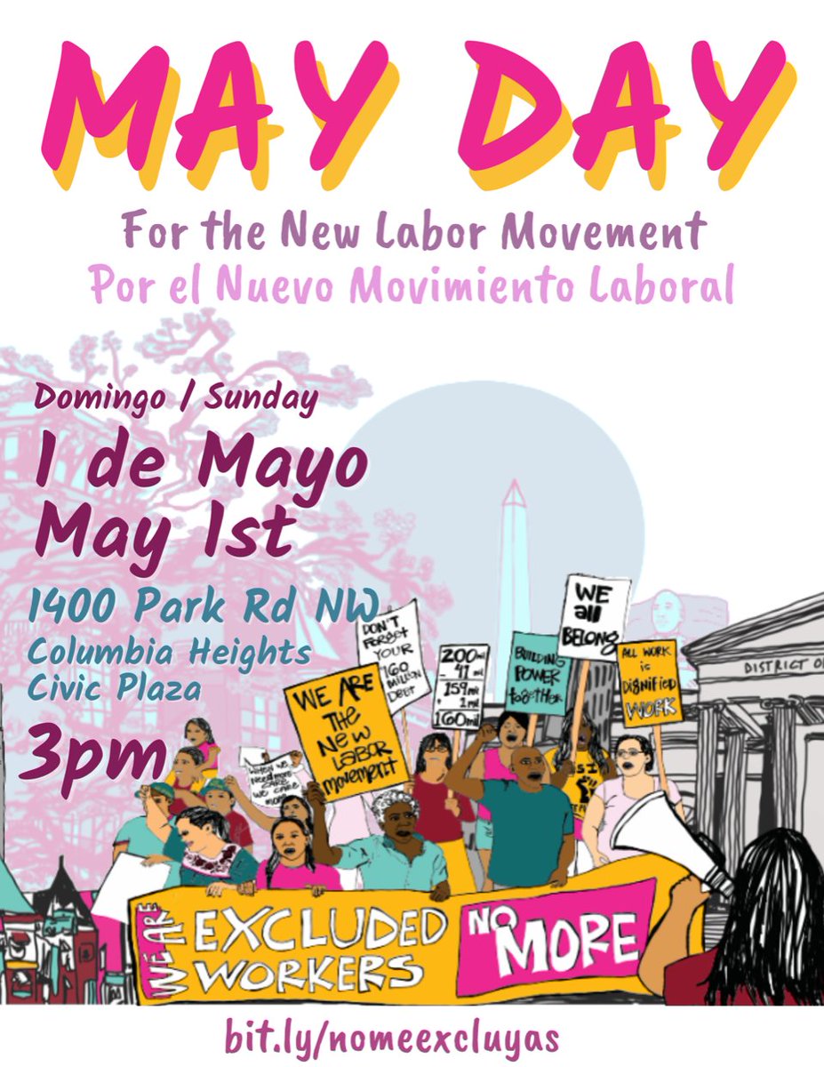 dc_jwj's tweet image. Excluded Workers are rallying this May Day! We're inviting the whole DC community to show up in support and solidarity to uplift the struggles of excluded workers and the fight for $160 million in cash assistance

The New Labor Movement!

#DontExcludeMe #NoMeExcluyas