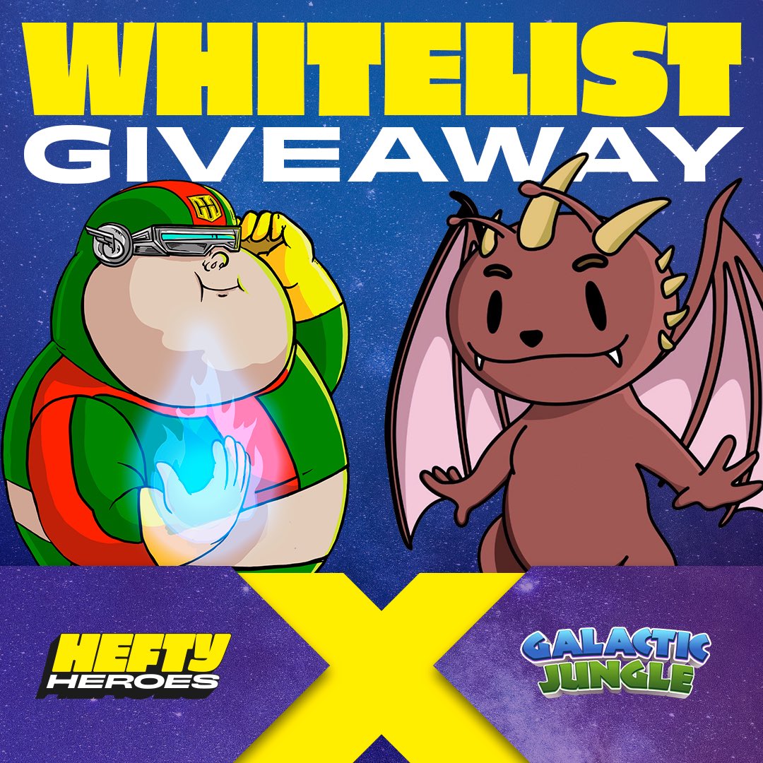 HeftyHeroes's tweet photo. Hefty Heroes x Galactic Jungle🌴

We are collaborating with @Galactic_Jungle to give away:

5x Galactic Jungle WL
5x Hefty Heroes WL

To enter: 
1⃣Follow @HeftyHeroes &amp;  @Galactic_Jungle
2⃣Like &amp; RT
3⃣Tag #NFT frens

Announced in 48 hrs⏰

#NFT  #Giveaways #NFTGiveaway #Whitelist https://t.co/0bL7R3t40h