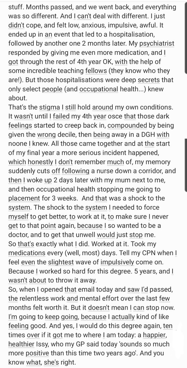 issywalker's tweet image. By some miracle, I'm going to be a doctor? Still in a state of utter shock. 
A 5 year whirlwind - highest of highs &amp;amp; lowest of lows... so in true me style, I'm taking this opportunity to honestly reflect on mental health and med school.
Sorry it's an essay, but important to me x