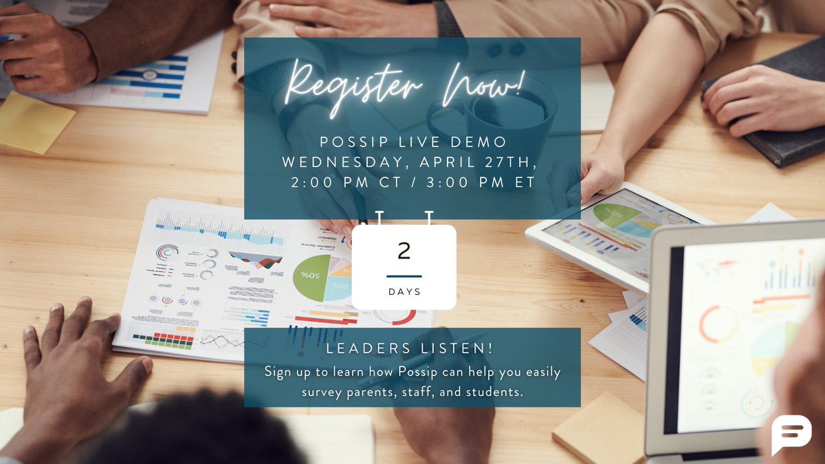 PossipIt's tweet image. Make hearing from families, students, and staff a breeze --&amp;gt; Learn more at Possip’s live demo on Wednesday, 4/27 at 2 PM CT / 3 PM ET! 👏

Register here: zcu.io/Jg6e 🔗

#Possip #EdTech #PossipDemo