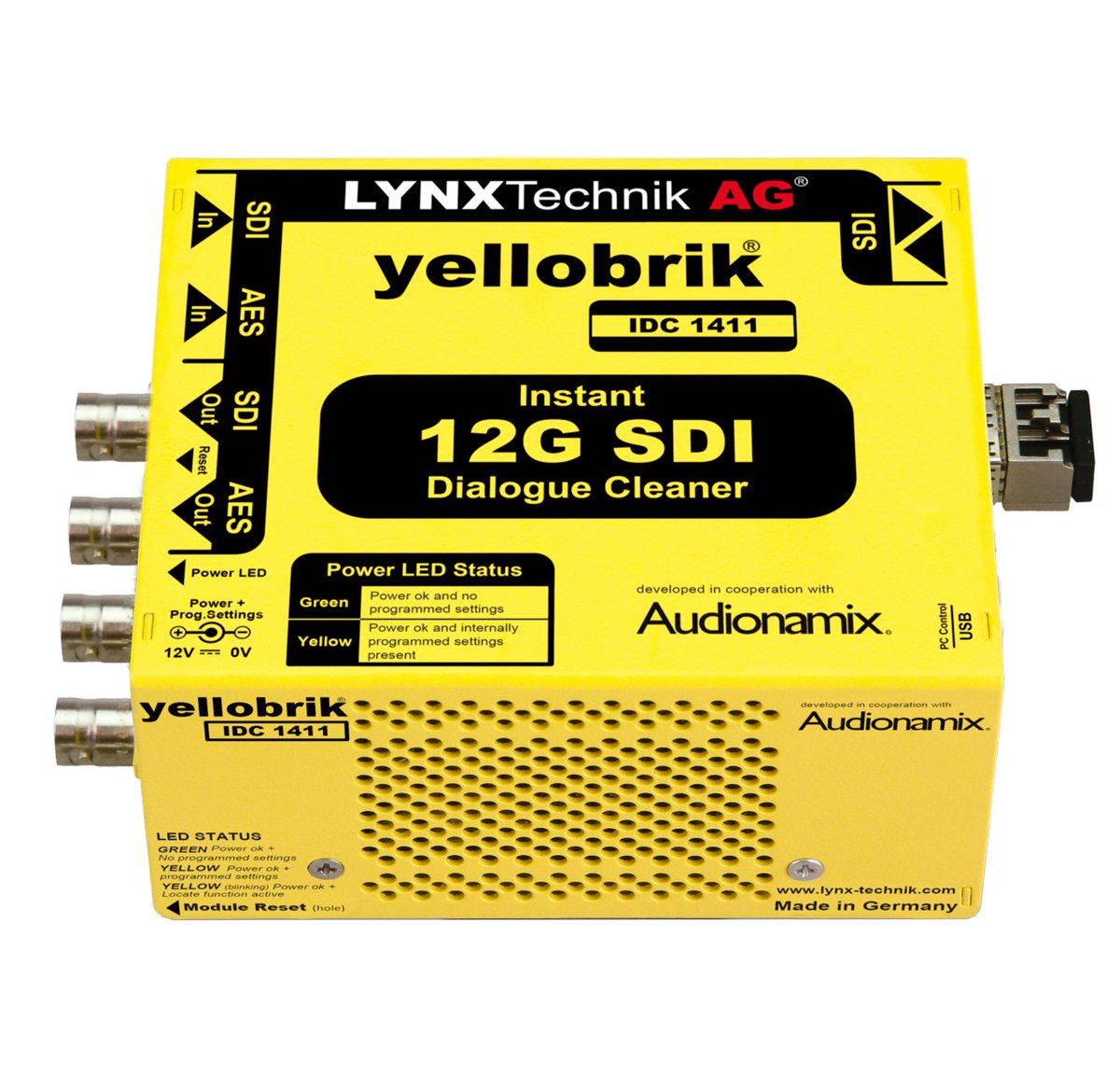 At NAB, @lynxtechnik announced their Instant Dialogue Cleaner yellobrik module developed in cooperation with Audionamix. The IDC 1411 is designed to isolate speech &amp; dialogue by removing background noises in live broadcasts and recorded audio in real-time. hubs.ly/Q018PM_n0