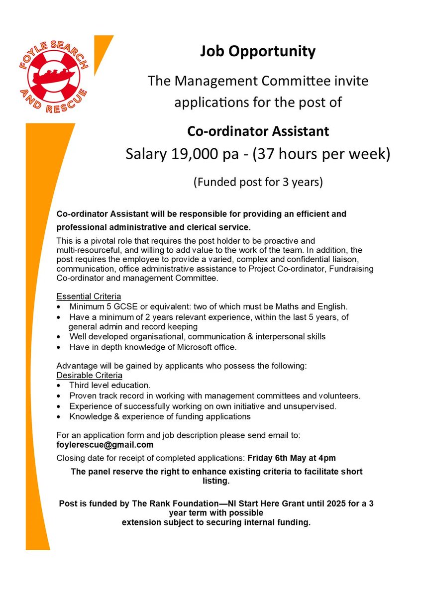 Job opportunity full details in poster